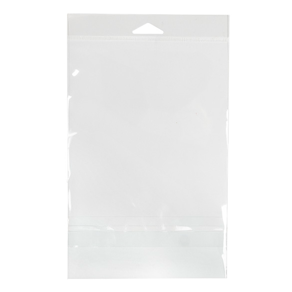 Cellofanpåsar med Eurohål 14,8x19,1cm Transparent med Tejpremsa (100 st) [HB7B2PC]