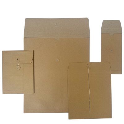 Pappersfakturahållare med japansk förslutning 35 x 40 + 2 x 1,25 cm Brun (100 st.) [FP-JGB008]