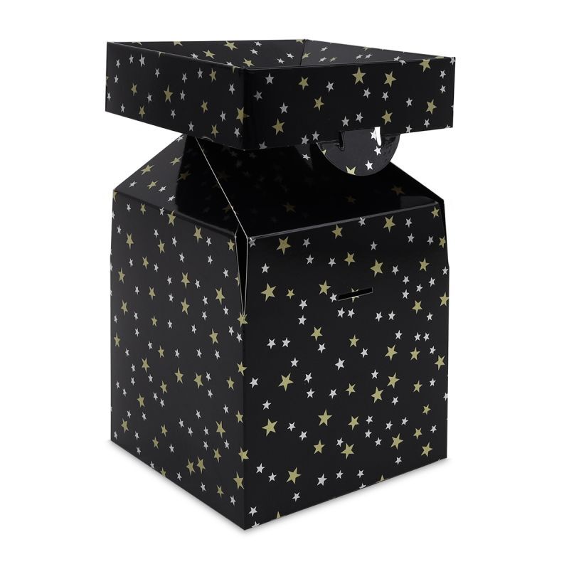 Jul-pop-up-lådor Stars 15 x 15 x 16 cm Svart (50 st.) [FP-KDS001]