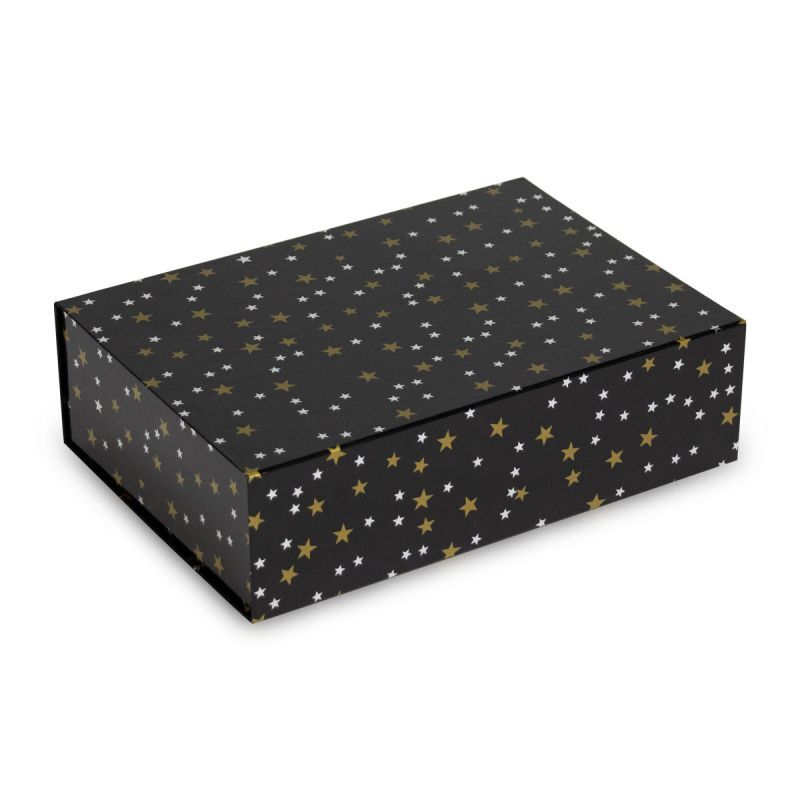 Julmagnetlådor Stars 35 x 25 x 10 cm Svart (25 st.) [FP-KDS002]