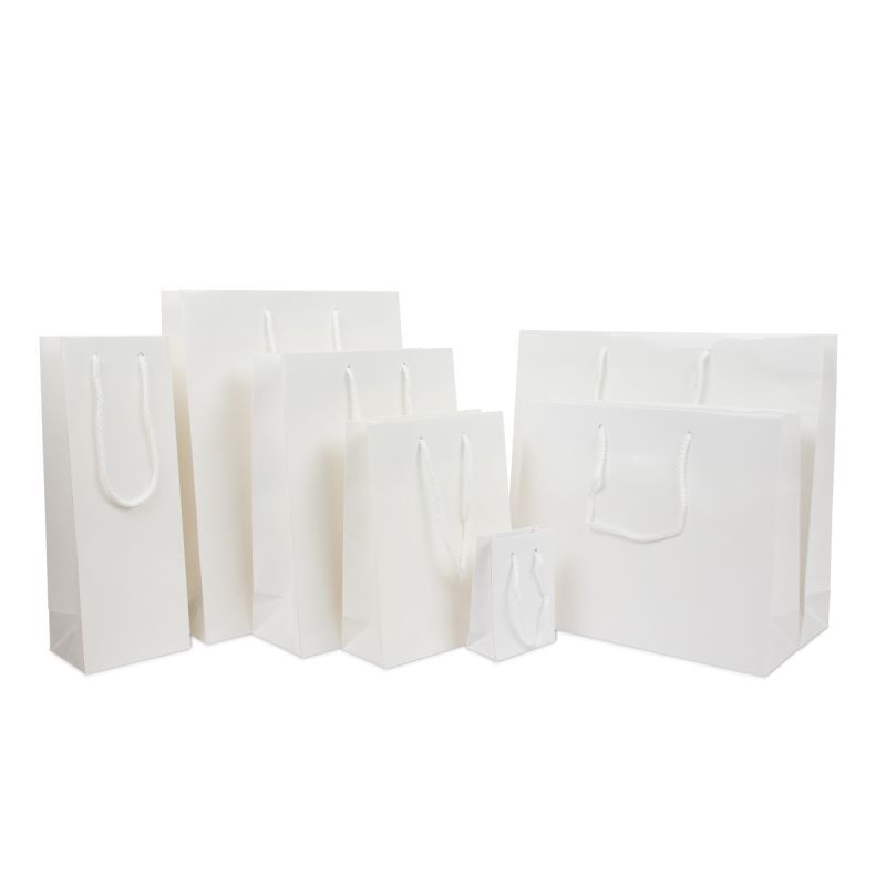 Glansiga Papperskassar 40 + 10 x 35 cm Vit (100 st.) [FP-DPK019]