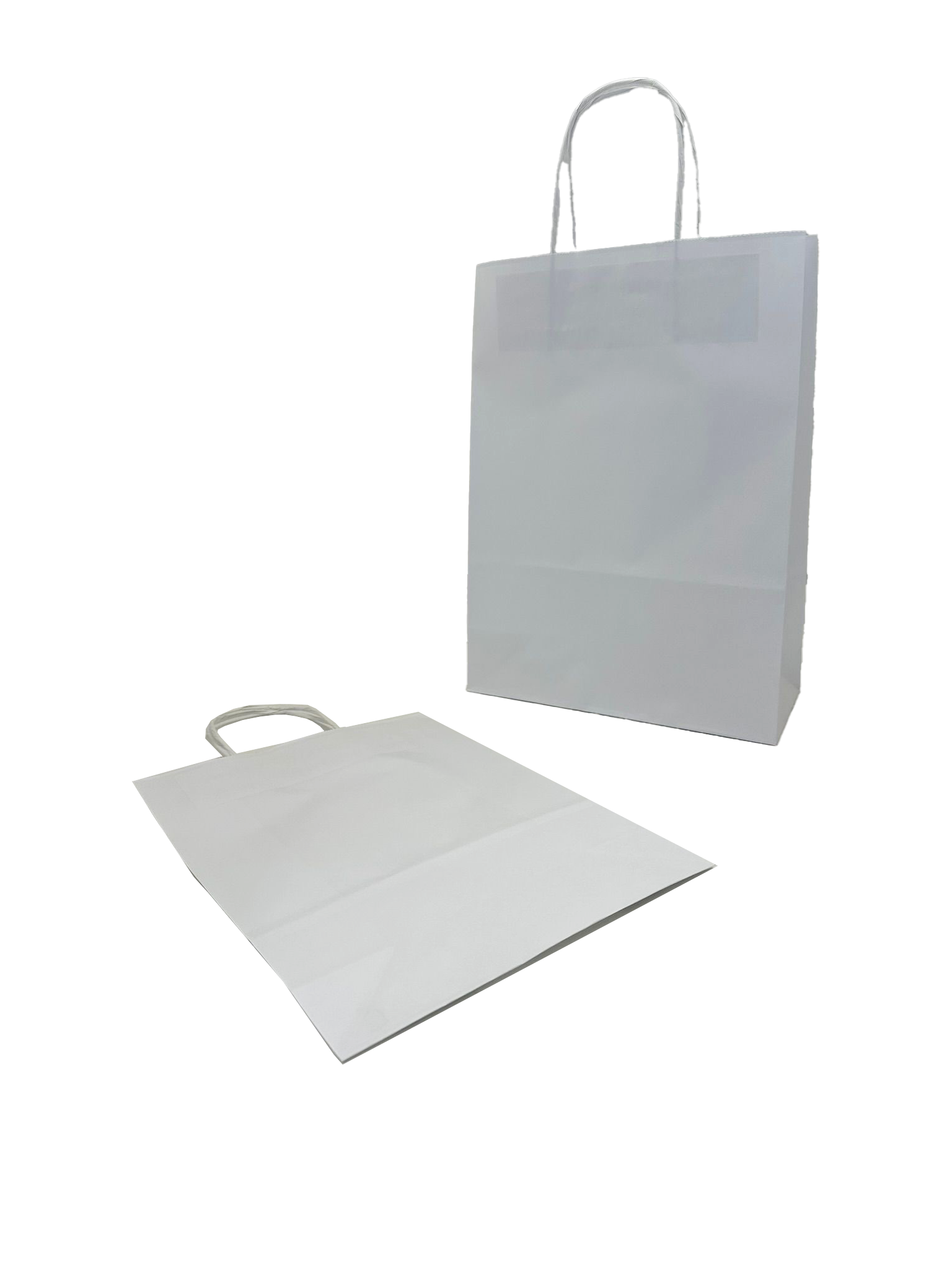 Papperskassar Vit 22x10x31cm Kraft 90 g/gm med tvinnade handtag (50 st) [PAMW2231]