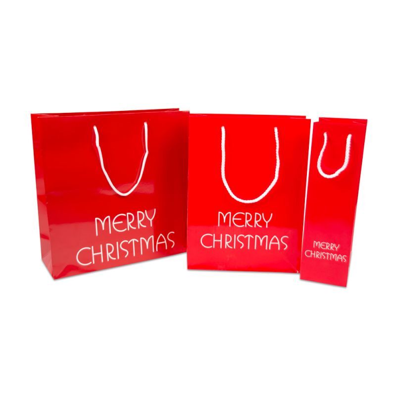 Papperskassar för jul Merry Christmas 26 + 10 x 35 cm Röd (100 st.) [FP-TOP993]