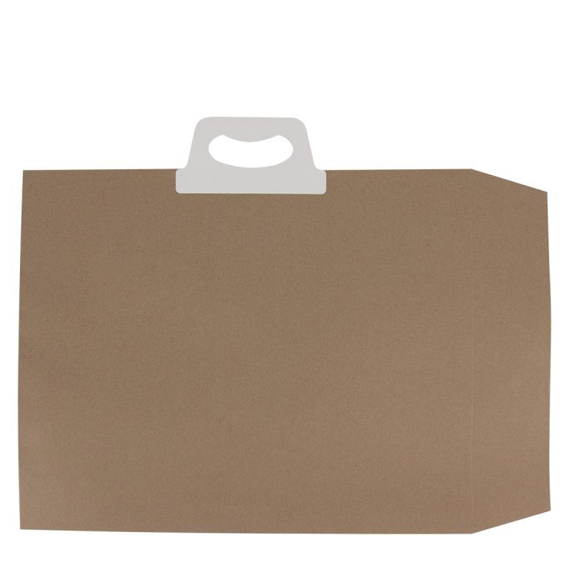 Återvunnen pappersfraktpåse med klafförslutning 41 x 46,5 + 2 x 4 cm Brun (100 st.) [FP-VZP017]