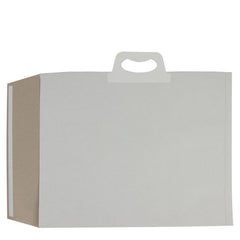 Återvunnen pappersfraktpåse med klafförslutning 41 x 46,5 + 2 x 4 cm Vit (100 st.) [FP-VZP018]