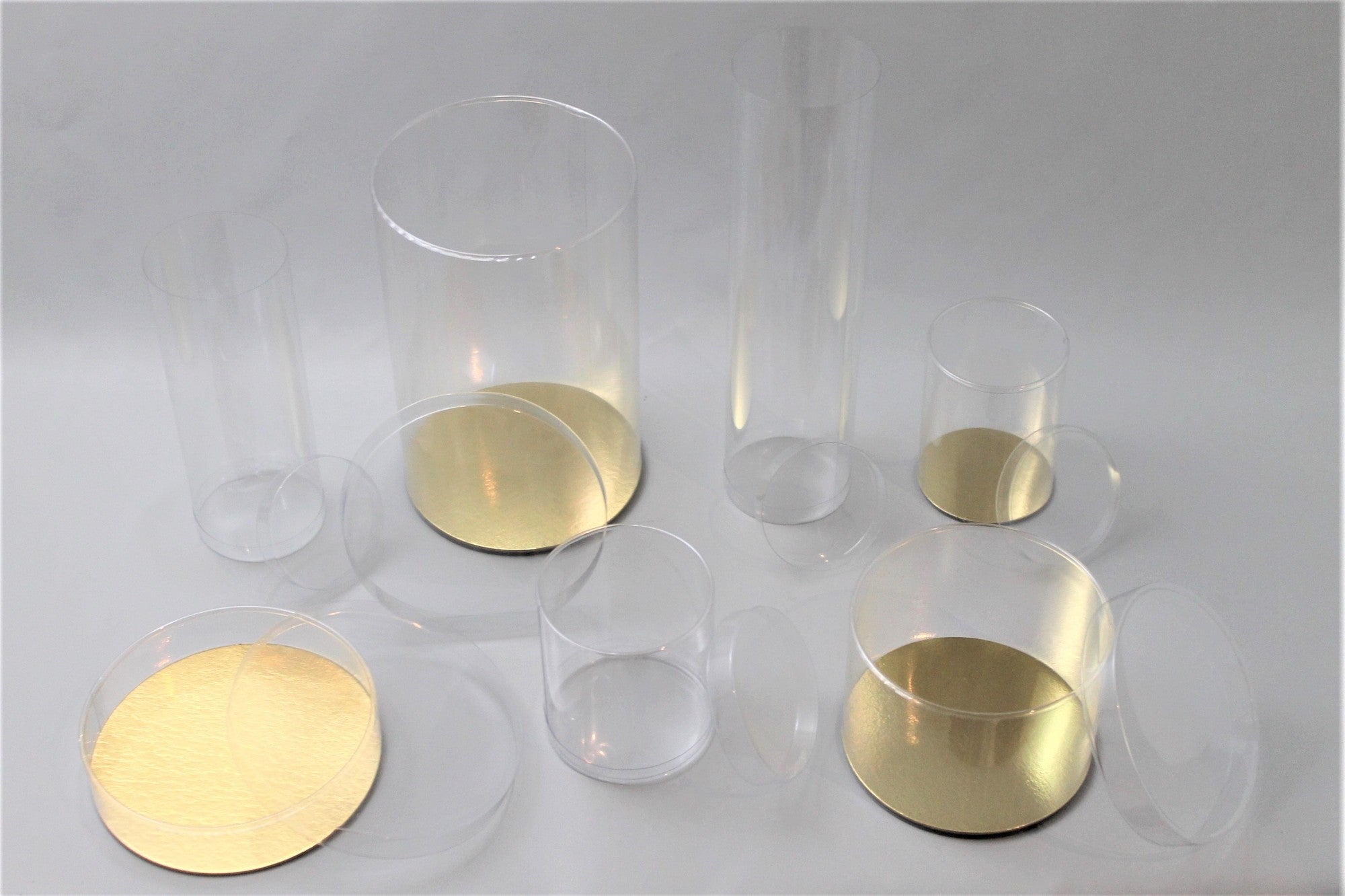 Plaströr Rund 8x50cm fast Botten och löst Lock (25 st) [KJ-8X50V]