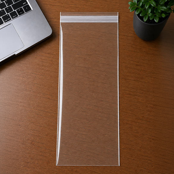 Plastpåsar 26,5x51,4cm Transparent med Tejpremsa (100 st) [B1020]