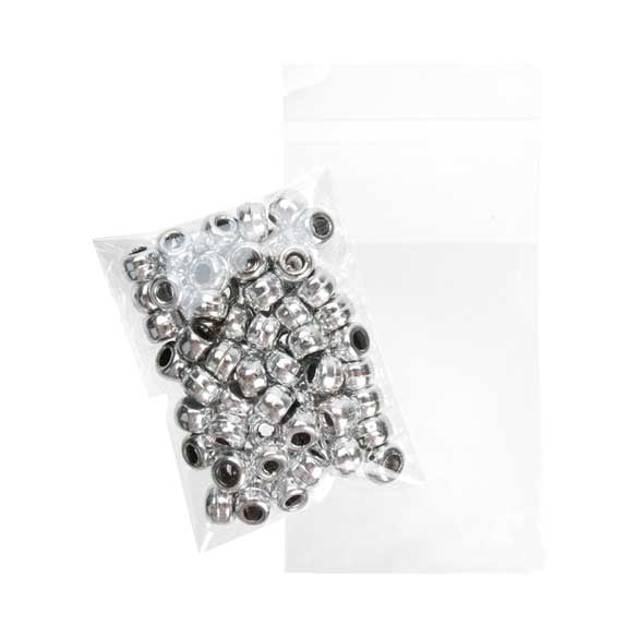 Plastpåsar 5,5x7,5cm Transparent med Tejpremsa (100 st) [B23]