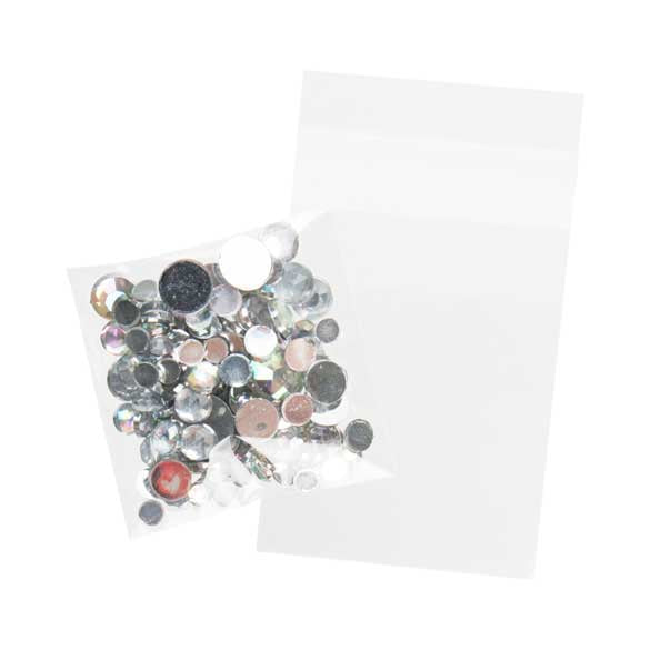 Plastpåsar 5x5cm Transparent med Tejpremsa (100 st) [B2X2E]