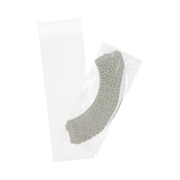 Plastpåsar 8,6x25,4cm Transparent med Tejpremsa (100 st) [B310]