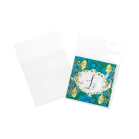 Plastpåsar 8,3x8,3cm Transparent med Tejpremsa (100 st) [B33PC]