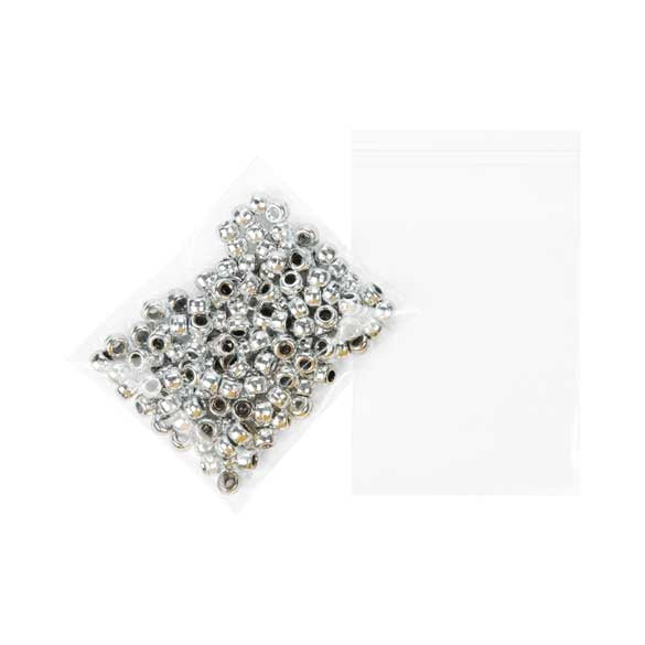 Plastpåsar 8,6x10,2cm Transparent med Tejpremsa (100 st) [B34B]