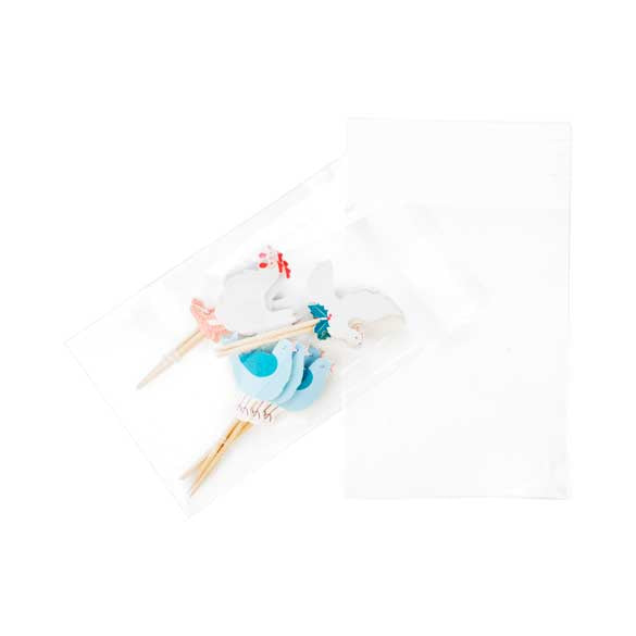 Plastpåsar 8x11cm Transparent med Tejpremsa (100 st) [B34C]