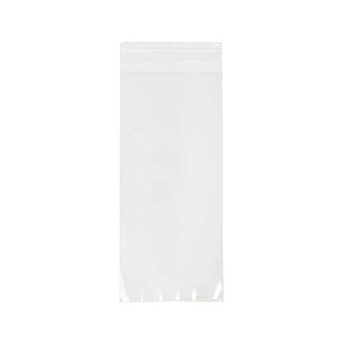 Plastpåsar 11x24,4 cm Transparent med Tejpremsa (100 St) [B49M]