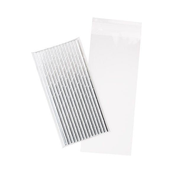 Plastpåsar 10,5x24,2cm Transparent med Tejpremsa (100 st) [B49S]
