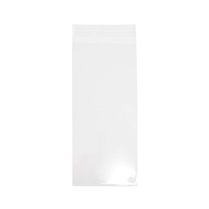 Plastpåsar 10,3x22,9 cm Transparent med Tejpremsa (100 St) [B49XS]