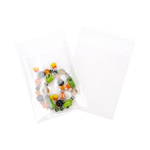 Plastpåsar 10,8x13cm Transparent med Tejpremsa (100 st) [B4X5]