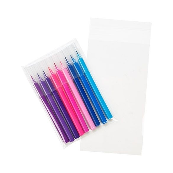 Plastpåsar 10,6x19,1cm Transparent med Tejpremsa (100 st) [B4X7]