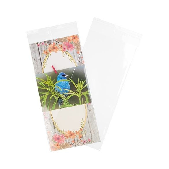 Plastpåsar 14,5x30,6cm Transparent med Tejpremsa (100 st) [B512]