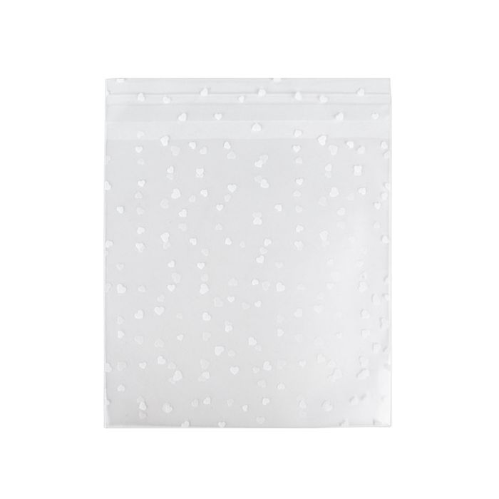 Plastpåsar 14x14 cm med hjärtan som kan skalas och förslutas (100 st) [B55FHXL]