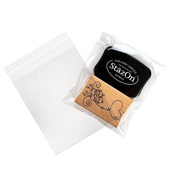 Plastpåsar 14x16,5cm Transparent med Tejpremsa (100 st) [B5X6]