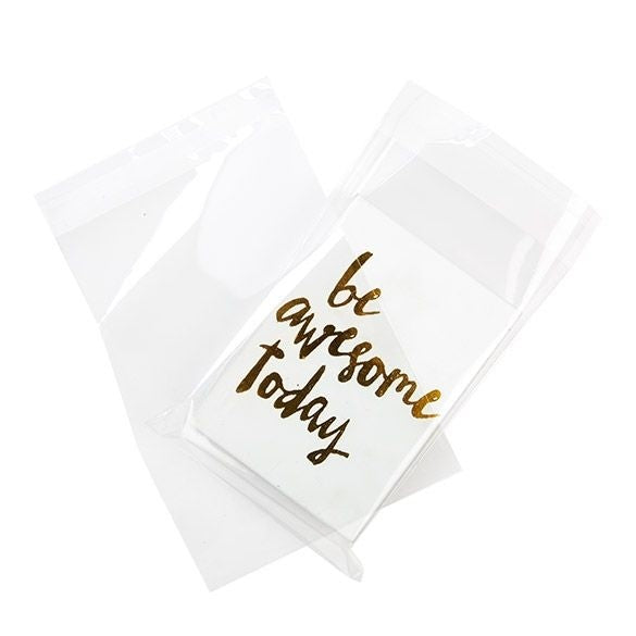 Plastpåsar 17,3x25,4cm Transparent med Tejpremsa (100 st) [B610]