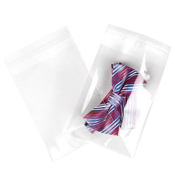 Plastpåsar 12,5x16,5cm Transparent med Tejpremsa (100 st) [B65]