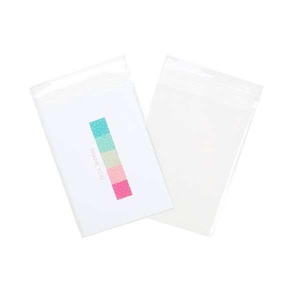 Plastpåsar 12,7x16,7cm Transparent med Tejpremsa (100 st) [B65W]