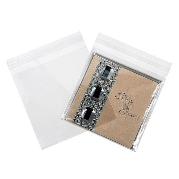 Plastpåsar 16x16cm Transparent med Tejpremsa (100 st) [B66]