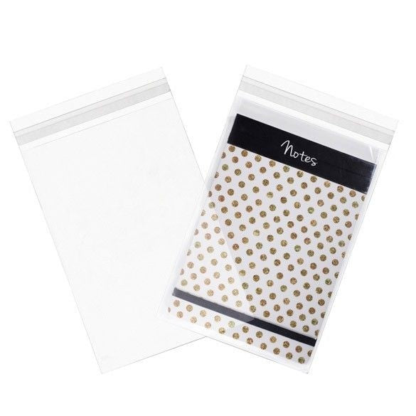 Plastpåsar 15,7x22,9cm Transparent med Tejpremsa (100 st) [B69S]