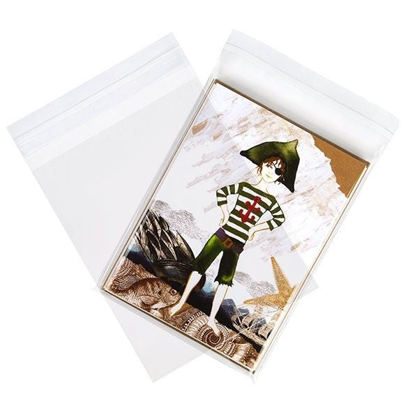 Plastpåsar 13,5x17,2cm Transparent med Tejpremsa (100 st) [B6B1]