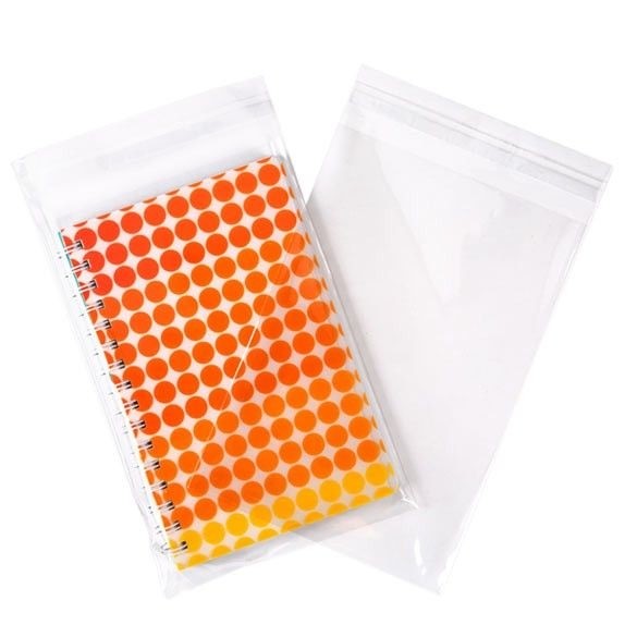 Plastpåsar 16,5x24cm Transparent med Tejpremsa (100 st) [B6H9H]