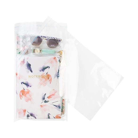 Plastpåsar 22,5x37,1cm Transparent med Tejpremsa (100 st) [B814XL]