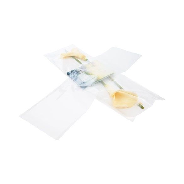 Plastpåsar 21,4x69,2cm Transparent med Tejpremsa (100 st) [B827]