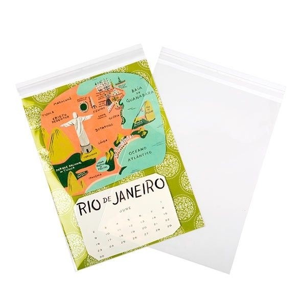 Plastpåsar 22,9x30,5cm Transparent med Tejpremsa (100 st) [B912]