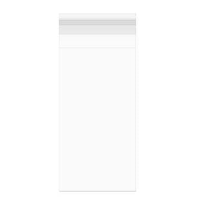 Plastpåsar 6,4x18,1cm Transparent med Tejpremsa (100 st) [BM7]