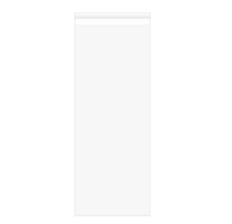 Plastpåsar 44,3x112,4cm Transparent med Tejpremsa (100 st) [B17]