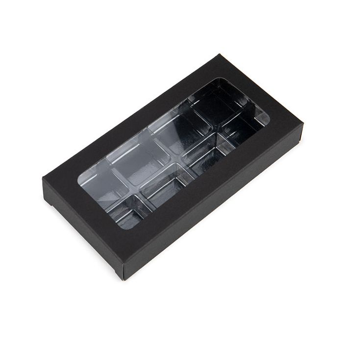 Svart Kraft Artisan Candy Box Set, fyrkantig insats 7x2.1x13.8 cm (25 st) [CNDY272B]