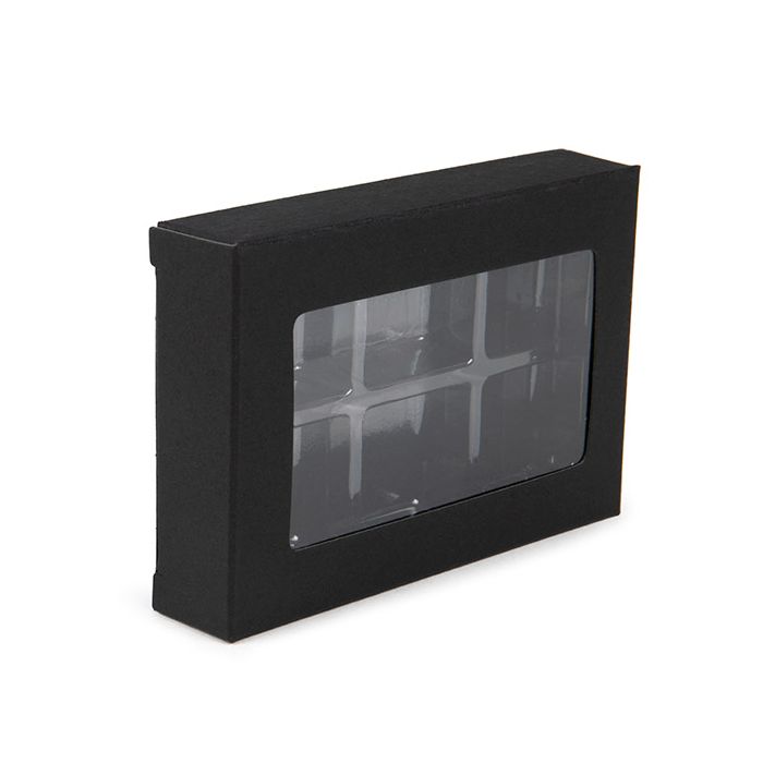 Svart Kraft Artisan Candy Box Set, fyrkantig insats 7x2.1x10.3 cm (25 st) [CNDY274B]