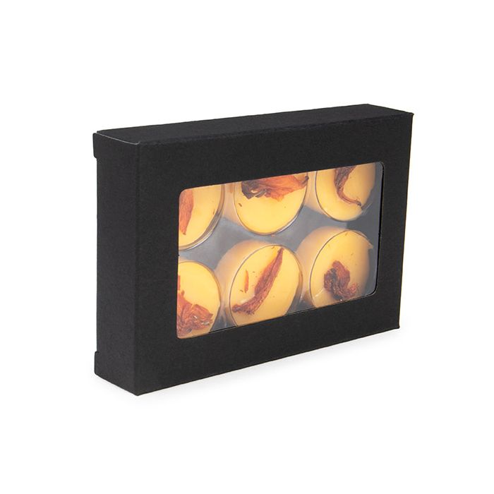 Svart Kraft Artisan Candy Box Set, rund insats 7x2.1x10.3 cm (25 st) [CNDYR274B]