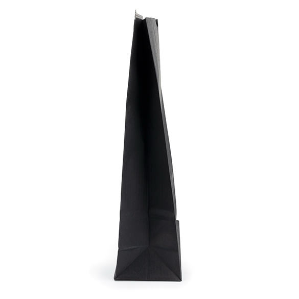 Blockbottenpåsar Svart med Tin-Tie Förslutning och Fönster 15,2x7x26,7cm (100 st) [TTW3B]
