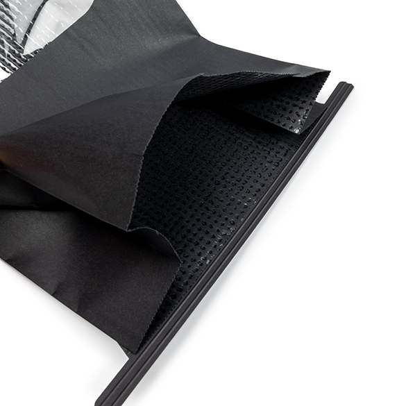 Blockbottenpåsar Svart med Tin-Tie Förslutning och Fönster 15,2x7x26,7cm (100 st) [TTW3B]