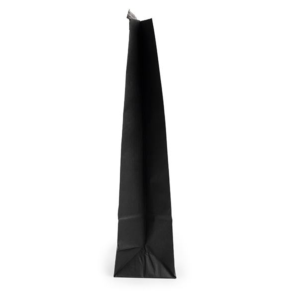Blockbottenpåsar Svart med Tin-Tie Förslutning och Fönster 10,8x6,4x26,7cm (100 st) [TTW2B]