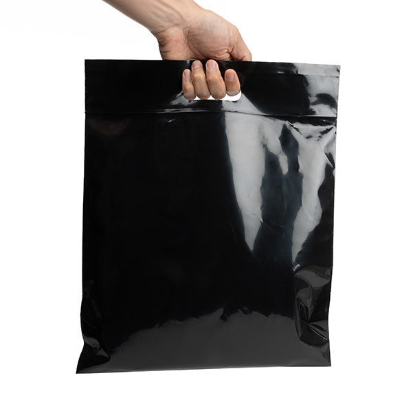 Plastkassar Svart 22,9x8,2x18,4cm 75 mikron med Zip Stängning (100 st) [ZH13BK5]