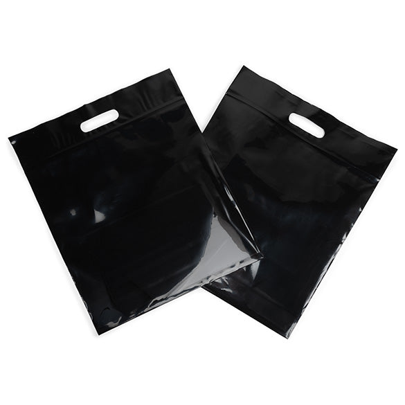 Plastkassar Svart 22,9x8,2x18,4cm 75 mikron med Zip Stängning (100 st) [ZH13BK5]