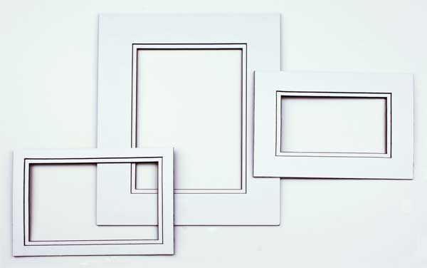 Passepartout Dubbel tjock Vit/Svart 40,6x50,8cm med 19x29cm Fönster (10 st) [MD20198]