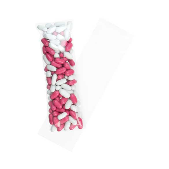Plastpåsar 6,4x18,1cm Transparent med Tejpremsa (100 st) [BM7]
