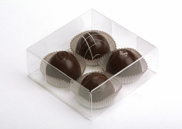 Plastlådor för Chokladtryfflar 10,8x4,1x10,8cm (25 st) [FB194]