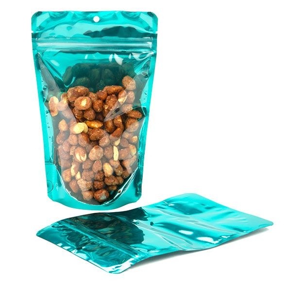 Stand Up Pouches Transparent/Teal 13x7.9x20.6cm | 113 grams