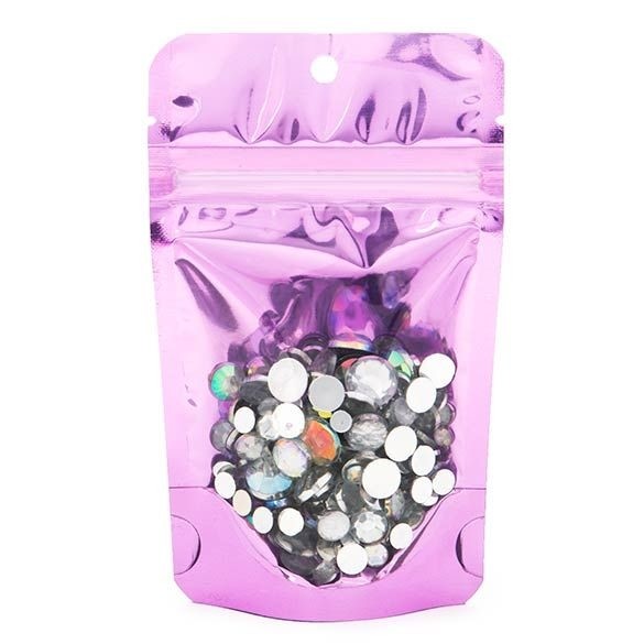 Stå upp påsar Transparent/Roze 7,9x5,1x13cm | 28 gram (100 st) [ZBGB1PK]